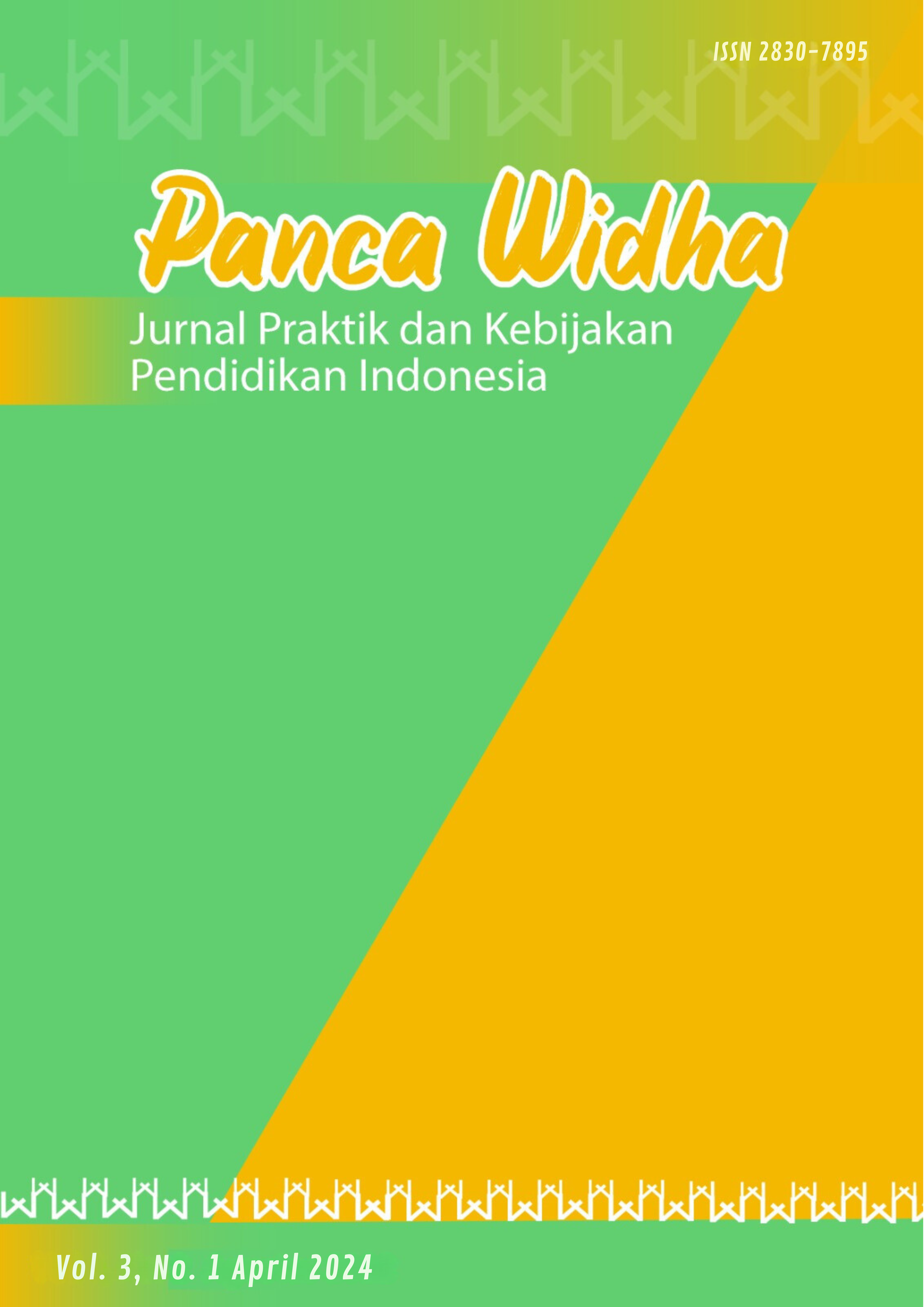					View Vol. 3 No. 1 (2024): Panca Widha: Jurnal Praktik dan Kebijakan Pendidikan Indonesia
				
